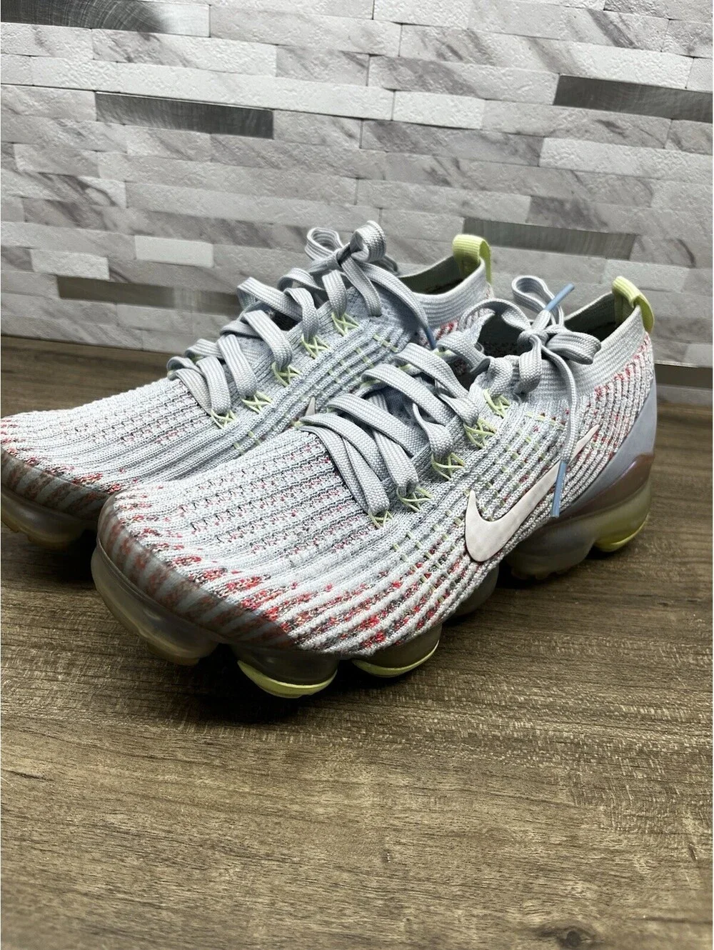 Nike VaporMax Flyknit 3 Women's Size 7.5 Hydrogen Blue Orange Pulse AJ6910-400